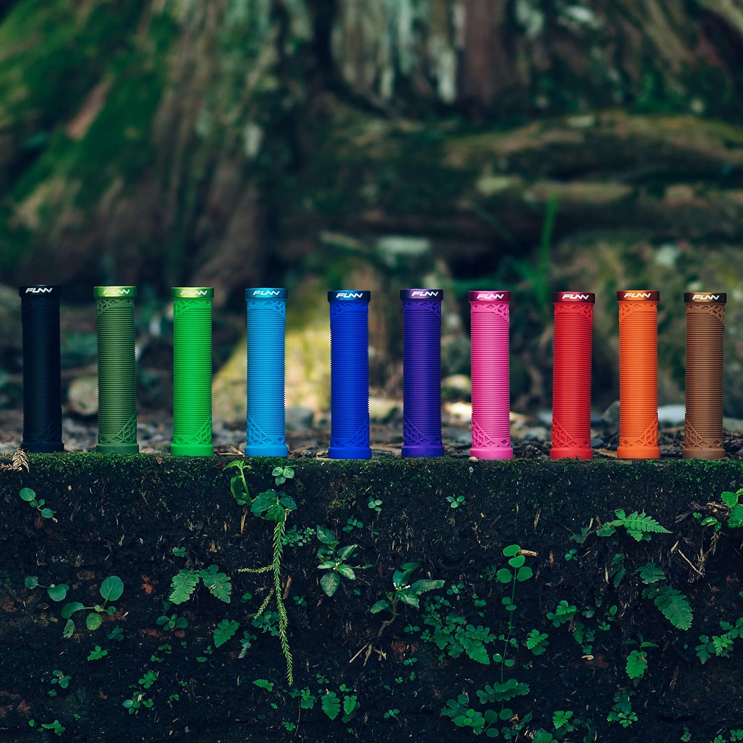 Funn Hilt – Empuñaduras de manillar de bicicleta de montaña con abrazadera de bloqueo único, empuñaduras ligeras y ergonómicas para manillar de