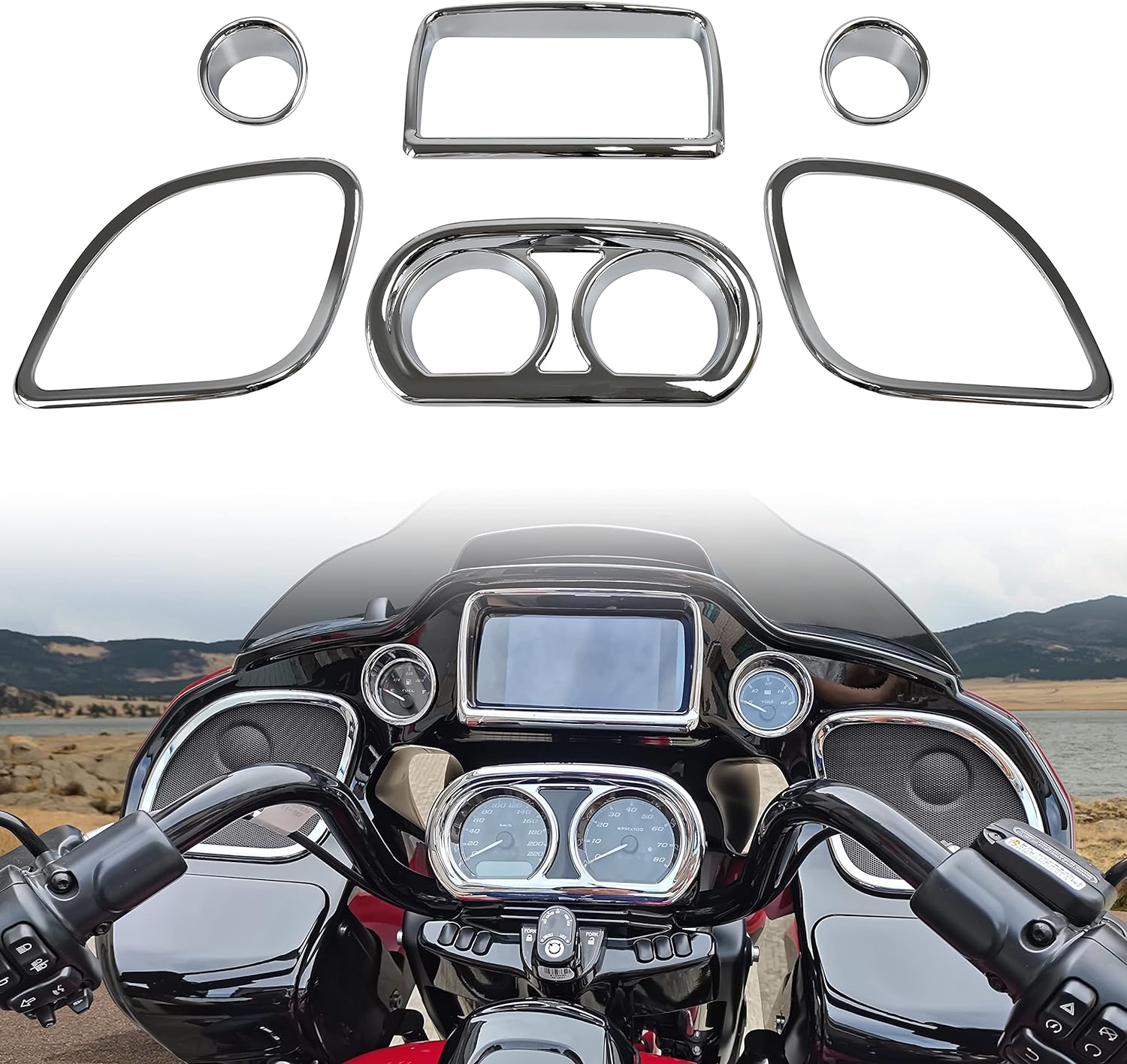 Kit de embellecedores de carenado interior para Road Glide 2015-2022, cubiertas cromadas para Harley CVO Road Glide Limited Special Ultra 2015-2022