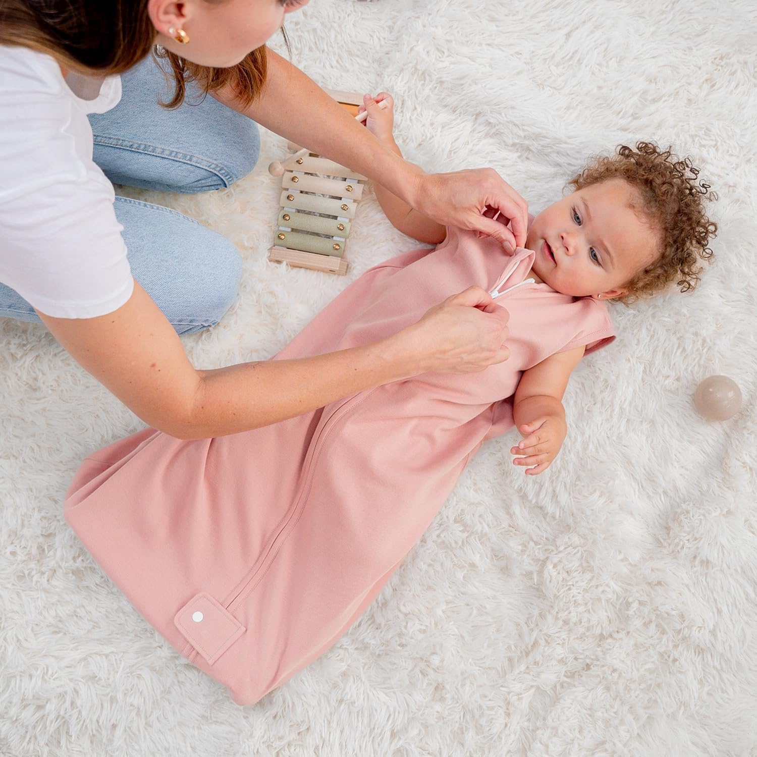 Comfy Cubs Saco de dormir, saco para bebé, paquete de 2, manta transpirable para recién nacidos y niños pequeños, mameluco lindo y cómodo, suave de
