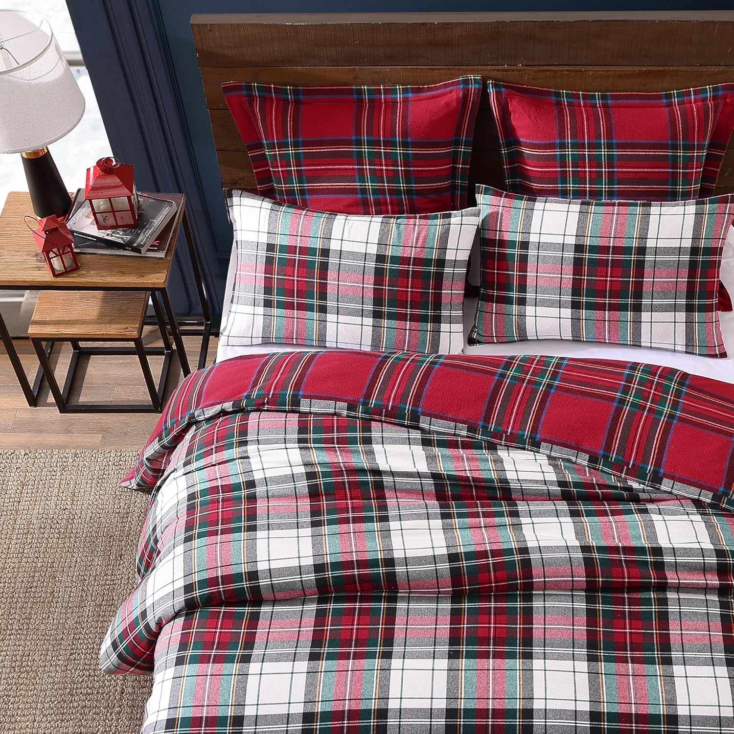 Levtex Home – Juego de edredón a cuadros Spencer – Edredón matrimonialQueen (90 x 94 pulgadas) + dos fundas estándar (26 x 20 pulgadas) – Cuadros