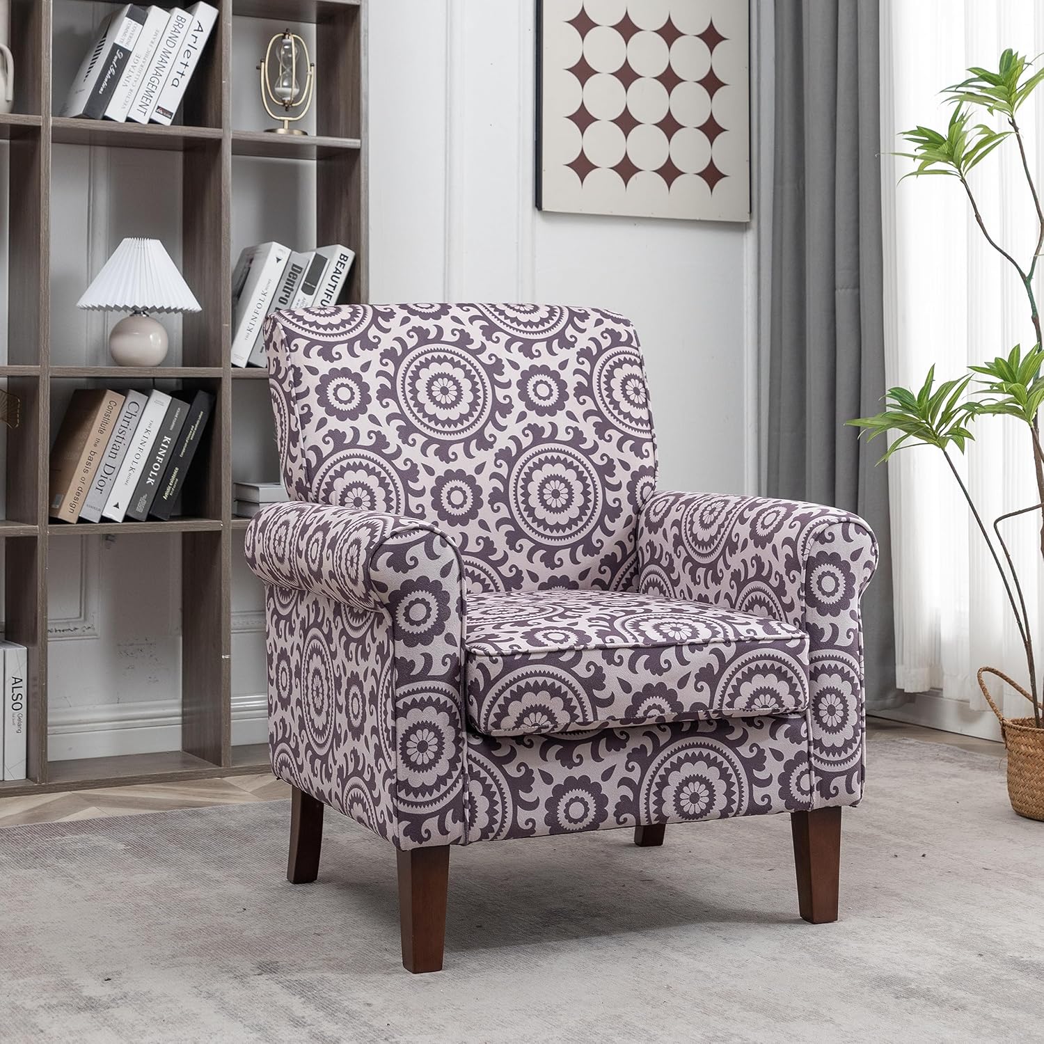 US Pride Furniture Sillas tradicionales para sala de estar, dormitorio y oficina, sillón decorativo con marco de madera de abedul y elegantes