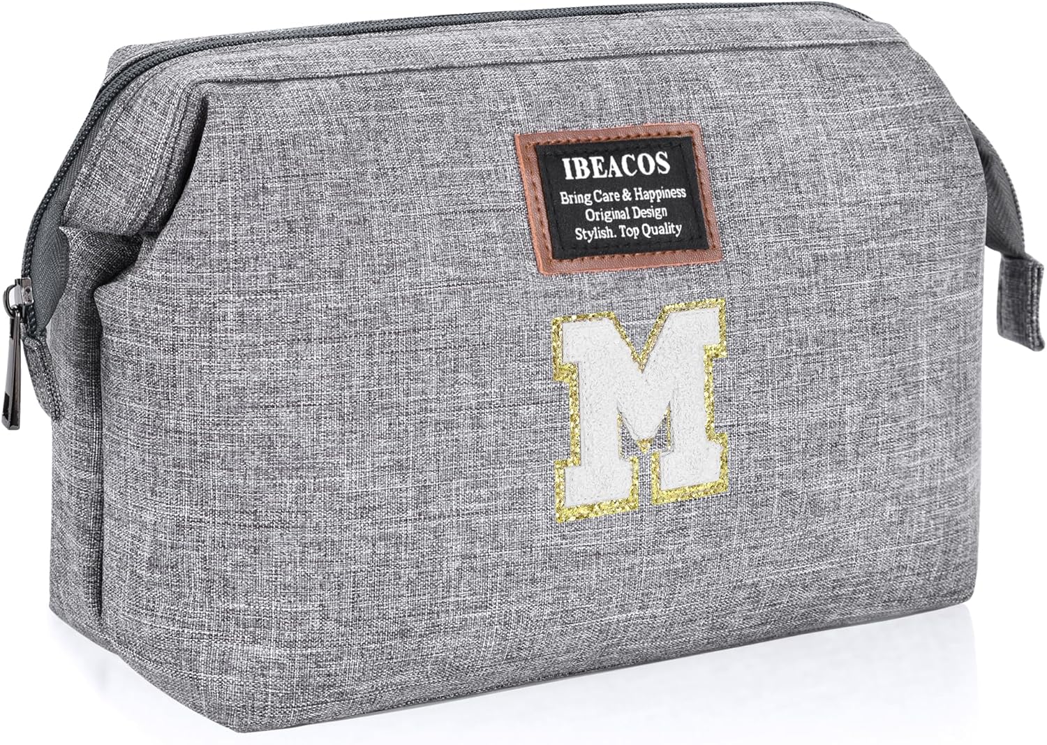 ibeacos Bolsa de maquillaje de viaje, M, Letra