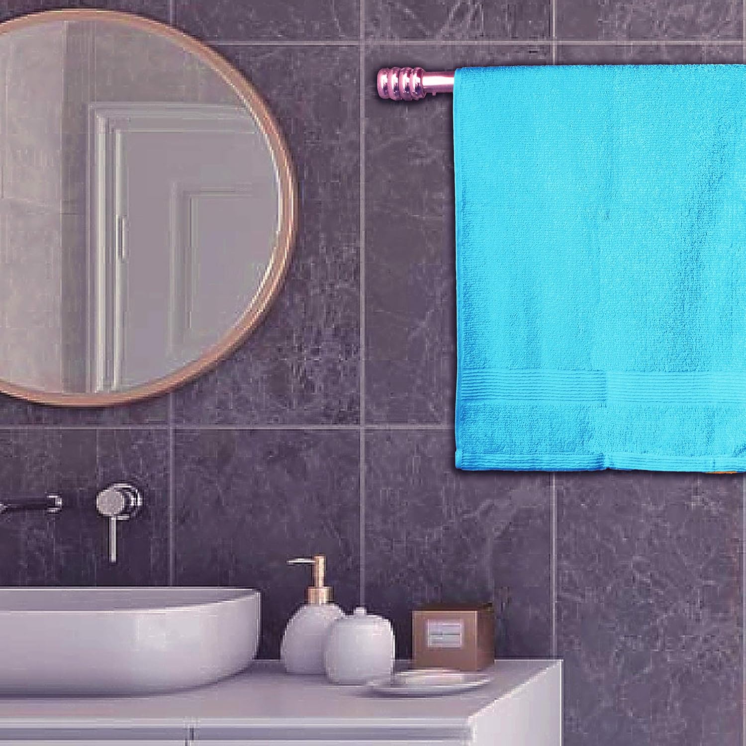 Belizzi Home – Juego de 8 toallas, 100 % algodón hilado en anillo, 2 toallas de baño de 27 x 54 pulgadas, 2 toallas de mano de 16 x 28 pulgadas y 4