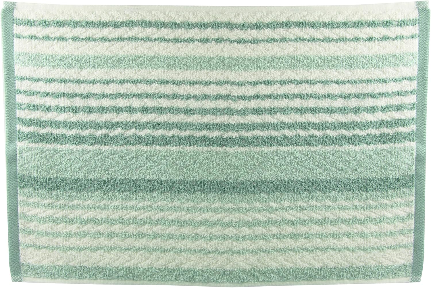 Juego de toallas de baño de tres piezas jacquard verde y blanco a rayas