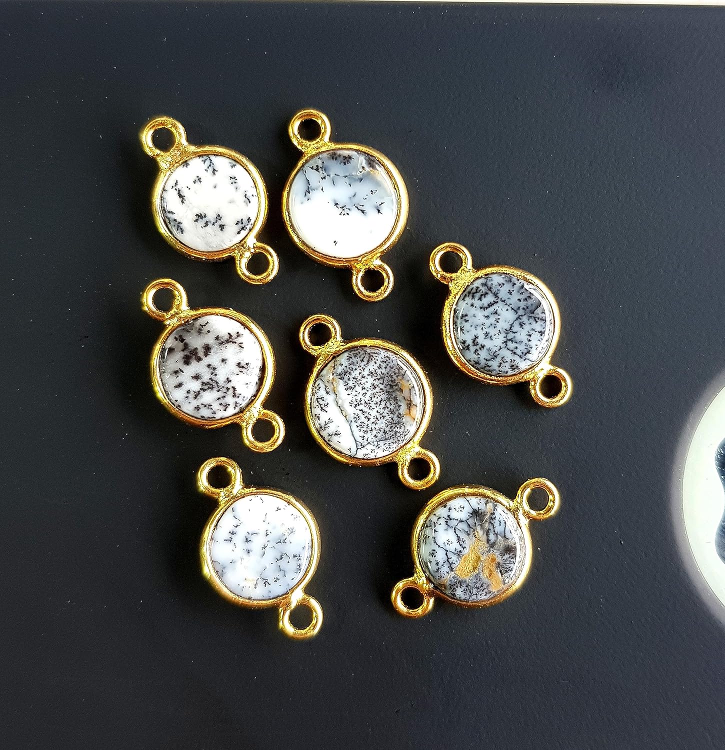 Conectores de piedras preciosas naturales para la fabricación de joyas, encantos de piedras preciosas para collares de joyas de bricolaje, pulseras,