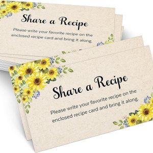 321Done Tarjeta de girasol para compartir una receta (juego de 50) 3.5 x 2  Kraft  Tarjeta de solicitud de receta pequeña para invitación de 321Done Tarjeta de girasol para compartir una receta (juego de 50) 3.5 x 2  Kraft  Tarjeta de solicitud de receta pequeña para invitación de