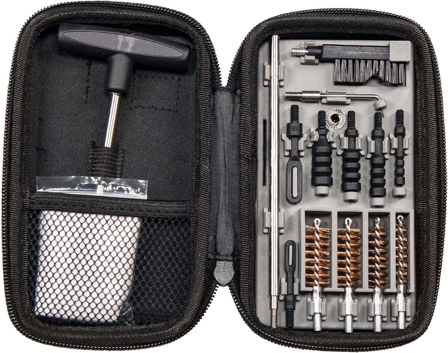 Tipton Kit de limpieza de pistola compacto para pistolas calibre 0.354 in, 0.394 in, .22, .357, .38, .40 y .45 con estuche de almacenamiento,