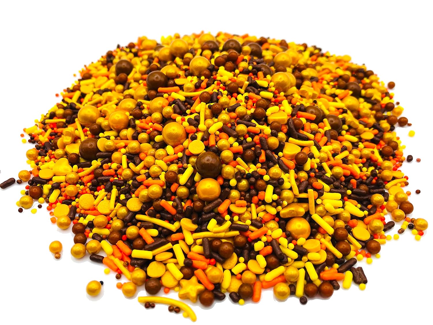 Harvest Season Blend  Bolsa resellable de 8 onzas  Gránulos para pasteles y helados con temática de otoño  Cuenta con perlas rojas, doradas y