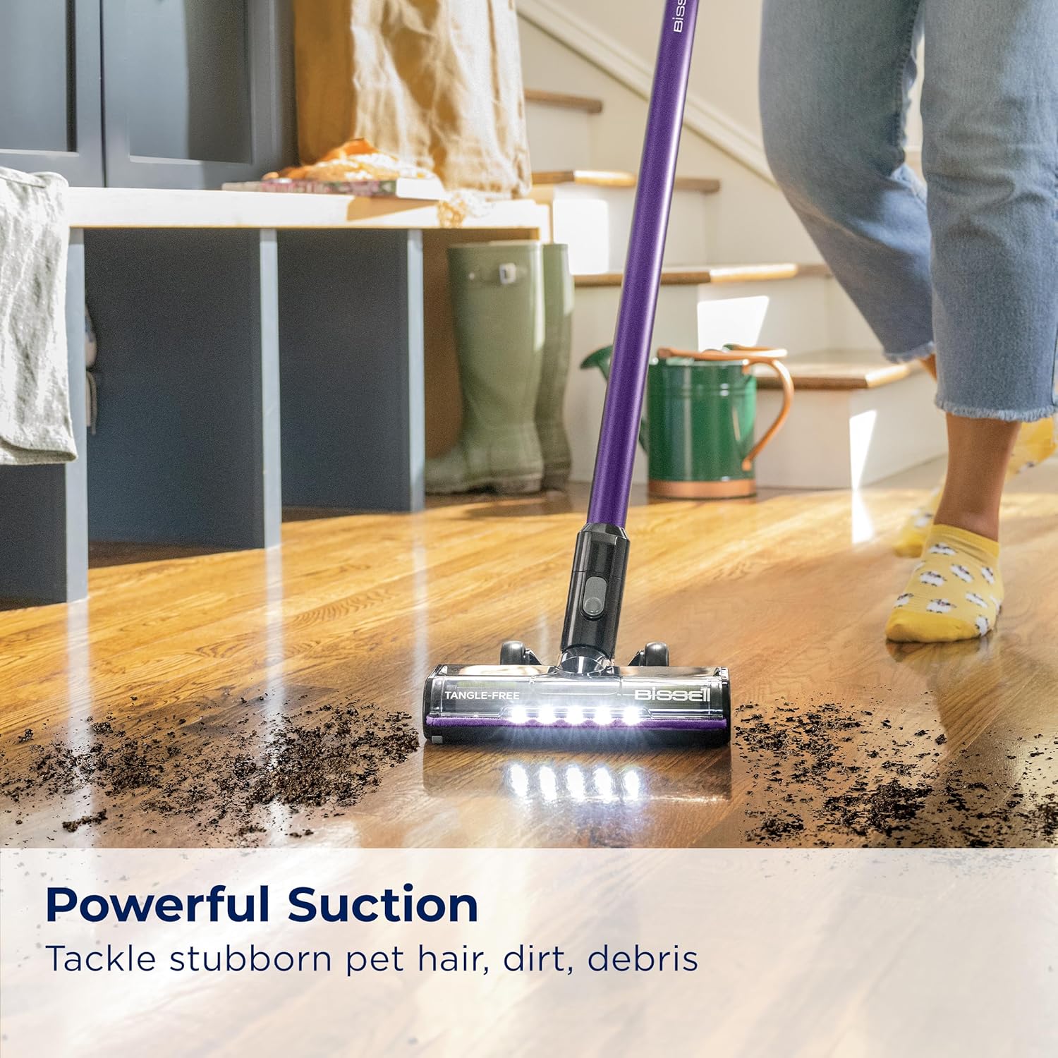 BISSELL CleanView XR Pet – Aspiradora inalámbrica ligera de 300 W con batería extraíble, tiempo de funcionamiento de 40 minutos, cepillo de limpieza