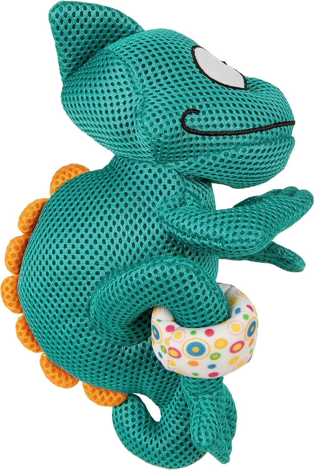 goDog Juguete chirriante de malla doble para perro Amphibianz Chameleon, color verde azulado, grande