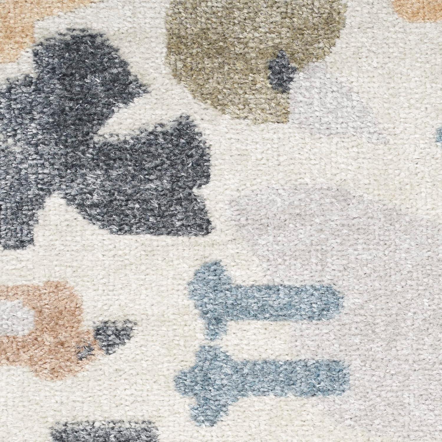 Nourison Astra – Alfombra lavable a máquina con diseño de animales marfil de 6 pies 7 pulgadas x 9 pies, fácil de limpiar, no se desprende,