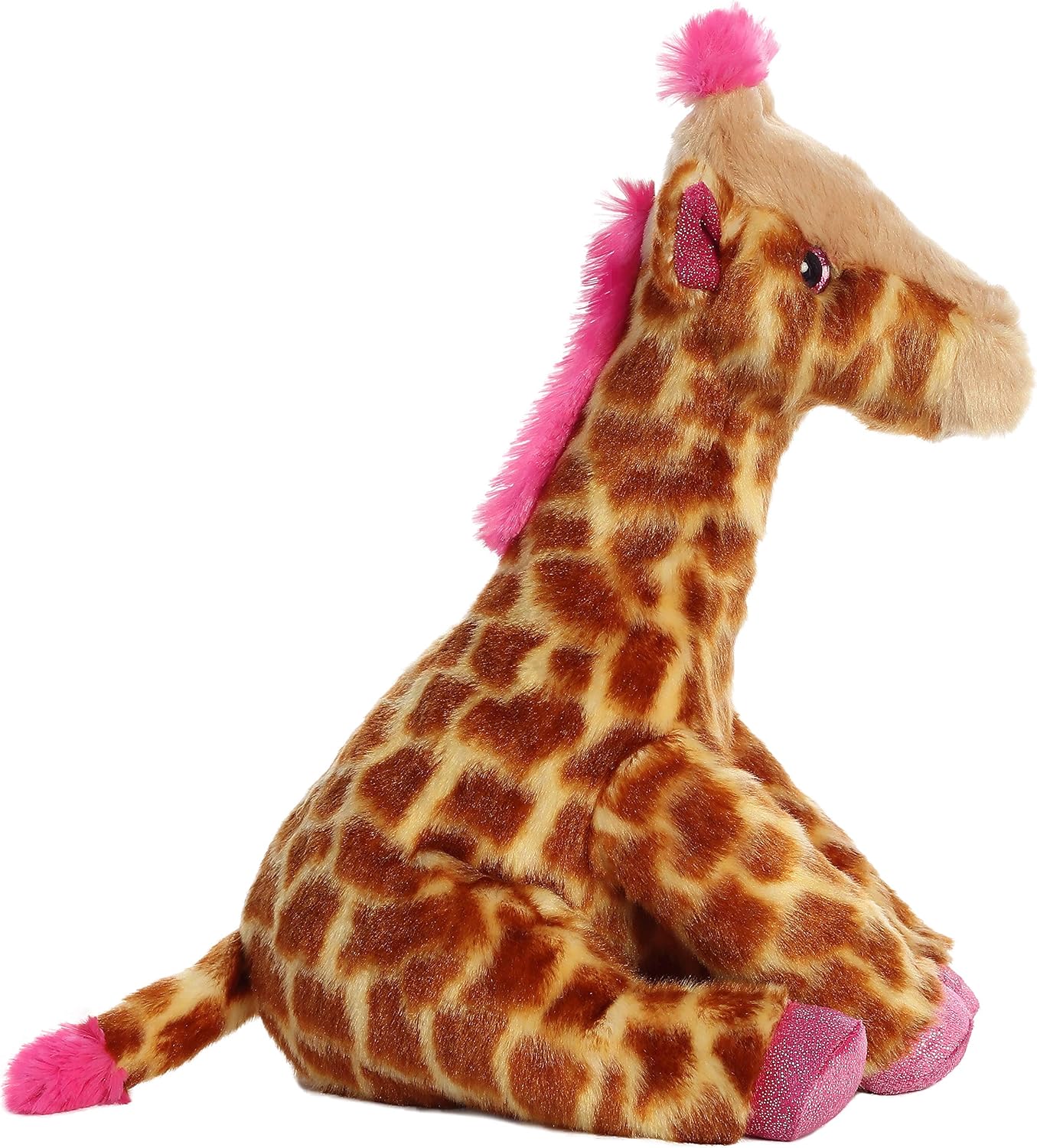 Aurora Huggable Destination Nation – Animal de peluche de jirafa – Exploración global – Diversión de aprendizaje – rosa de 12 pulgadas