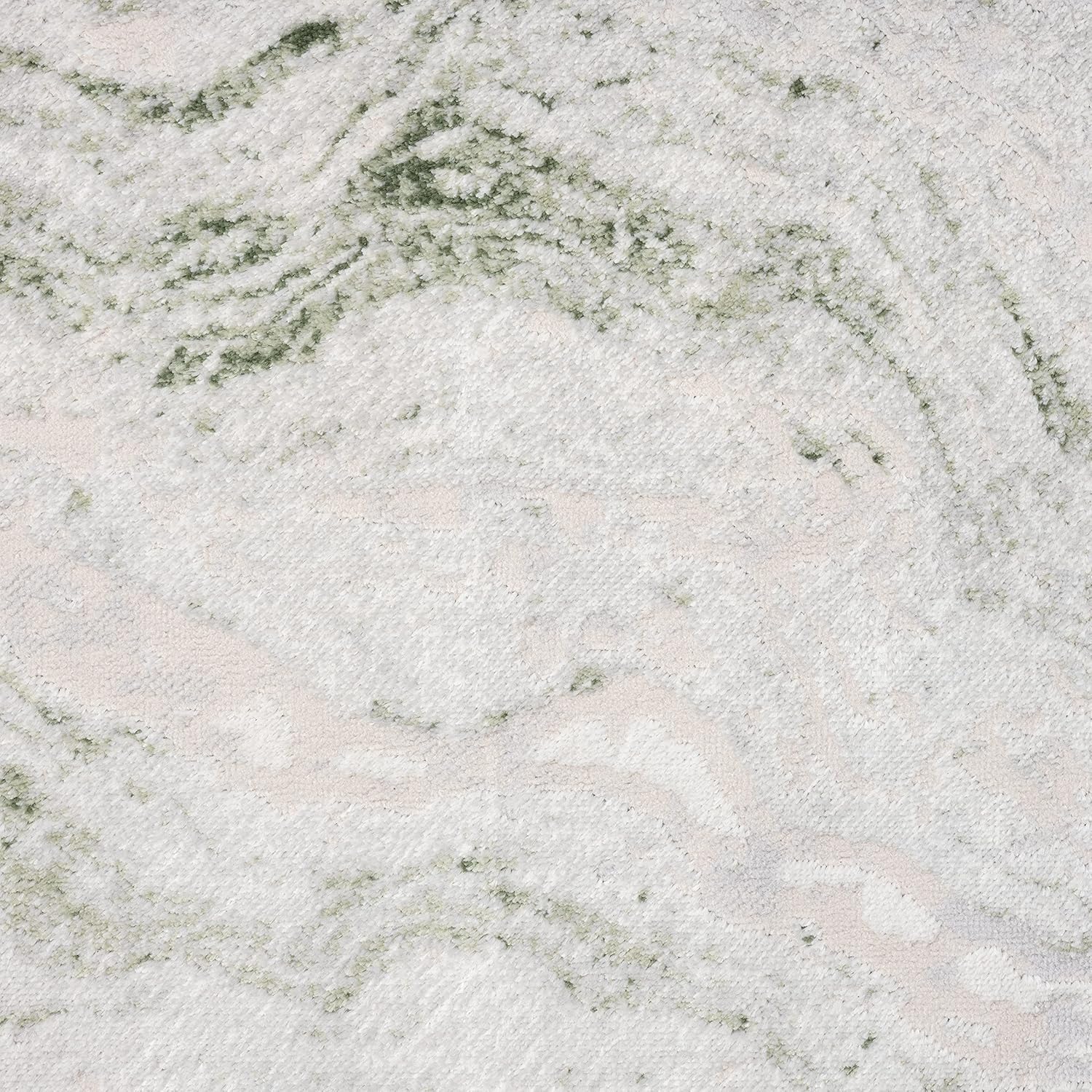 Abani Atlas – Alfombra de área verde y gris, 5 x 8 pies, mármol abstracto, duradera, no desprende pelusa, fácil de limpiar