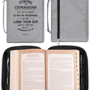 Funda de lona para hombres y mujeres con cremallera para Biblia o libro con asa. Funda de lona para hombres y mujeres con cremallera para Biblia o libro con asa.