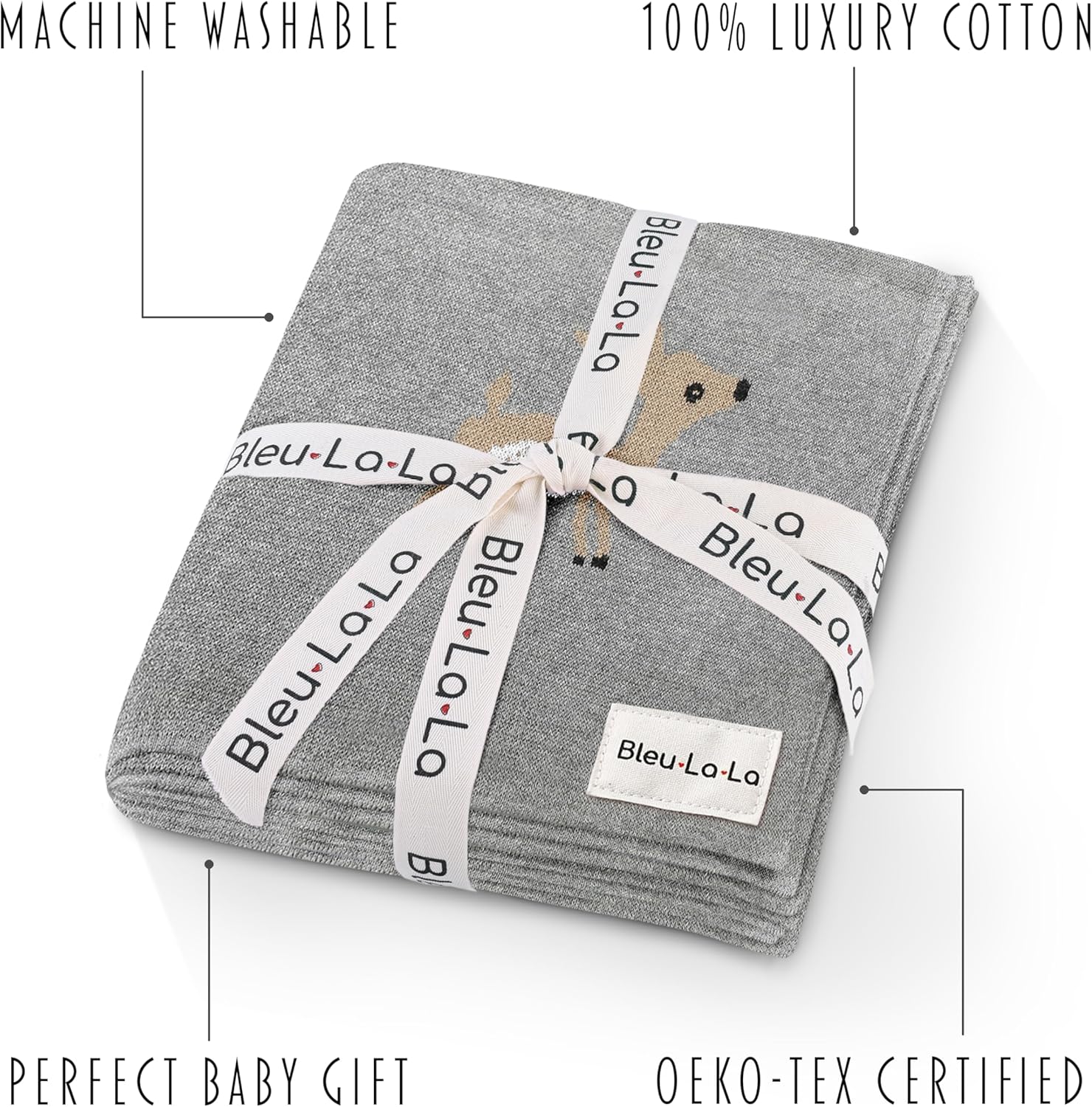 Manta de punto para bebé, 100% algodón, suave, acogedora, para envolver cuna, manta de regalo para recién nacidos, bebés, niños pequeños, unisex