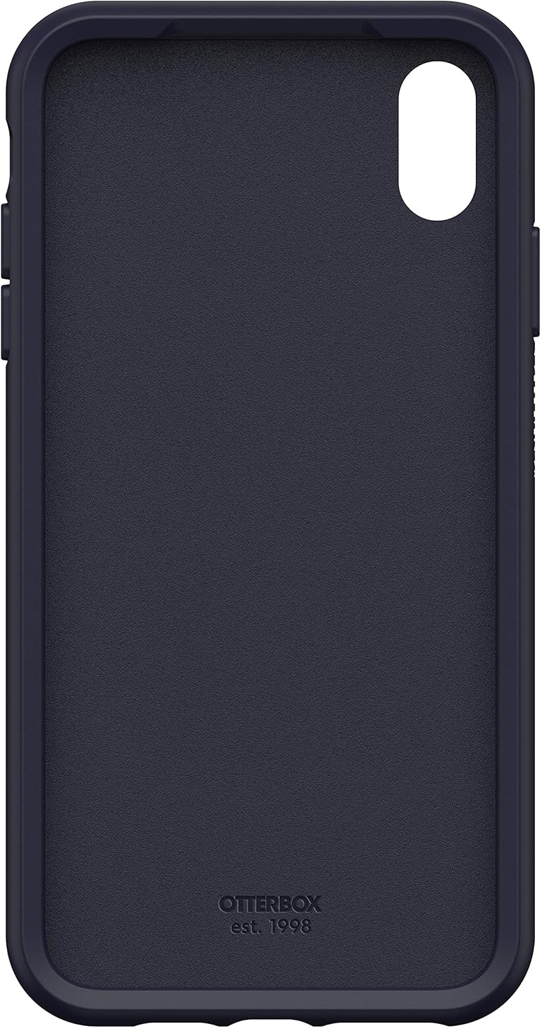 OtterBox Funda de cuero vegano con patrón perforado para iPhone Xs Max – Midnight Polka (azul marítimo)
