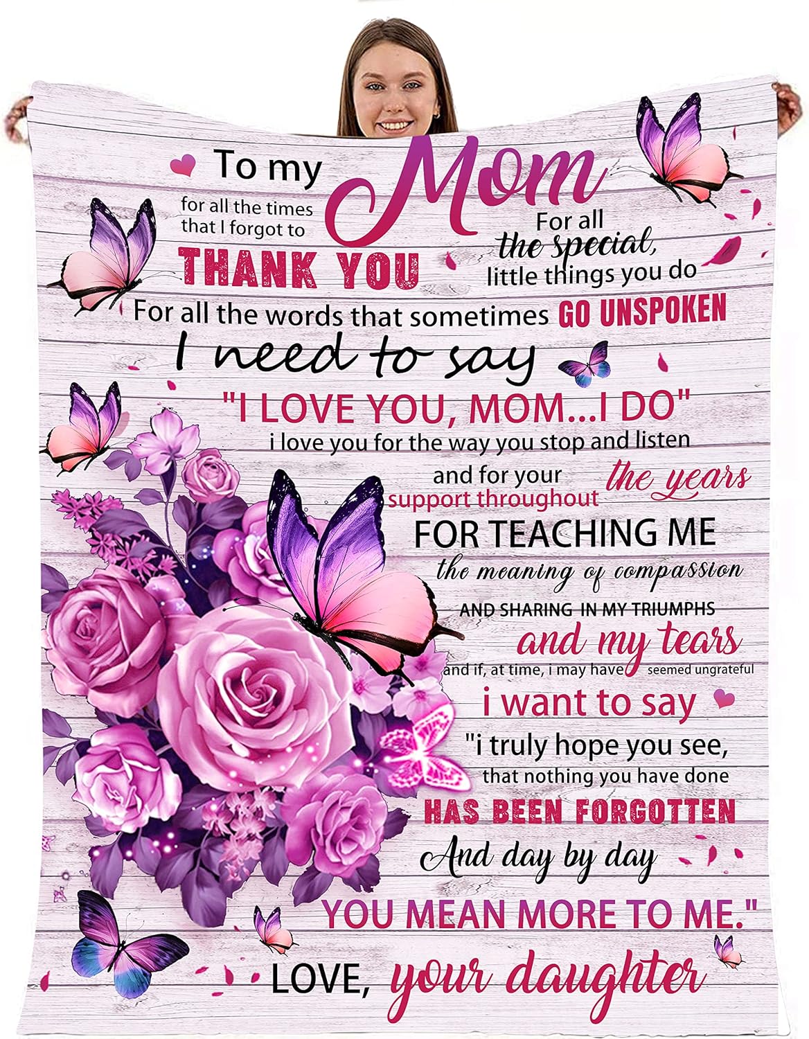 Manta de franela para todas las estaciones, para el día de la madre, regalo de cumpleaños para mamá, súper suave y acogedora, para todas las