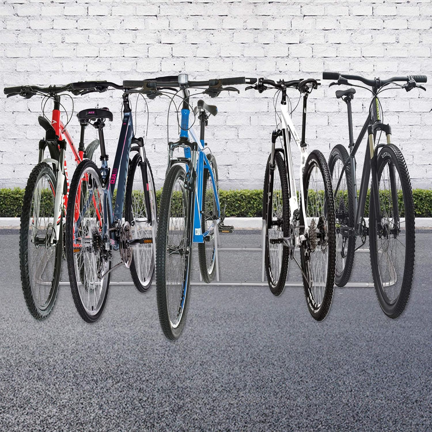 LUCKYERMORE Soporte para bicicleta de garaje para 5 bicicletas, soporte de estacionamiento extraíble para bicicleta de montaña, MTB para niños,
