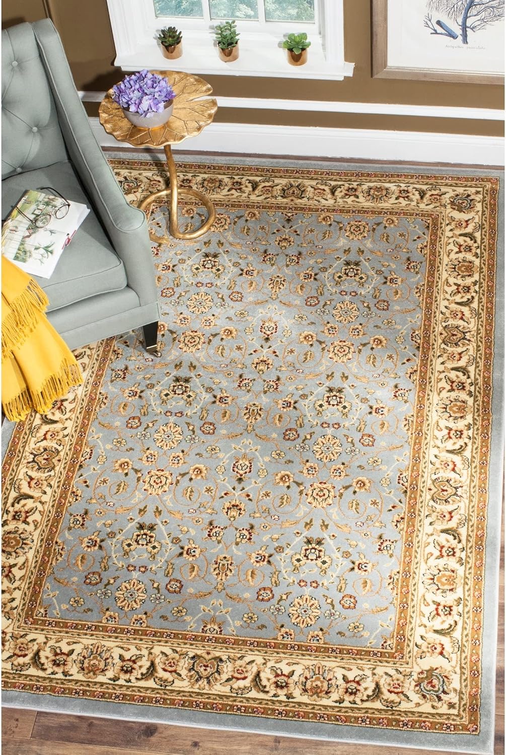 Safavieh Colección Lyndhurst LNH312A Alfombra tradicional oriental, color rojo y marfil, Polipropileno