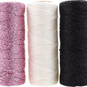Mandala Crafts Cordel metálico negro y blanco rosa para envolver regalos, 11 capas de 165 yardas, cuerda decorativa para panaderos, manualidades, Mandala Crafts Cordel metálico negro y blanco rosa para envolver regalos, 11 capas de 165 yardas, cuerda decorativa para panaderos, manualidades,