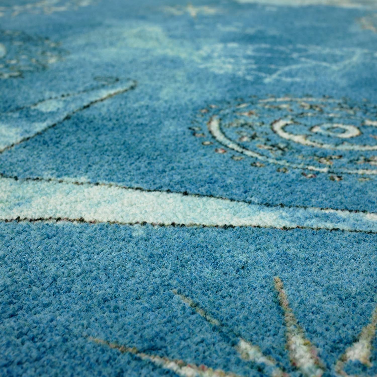 Mohawk Home Coastal Splash Aqua – Alfombra de área, 5 x 8 pies, azul