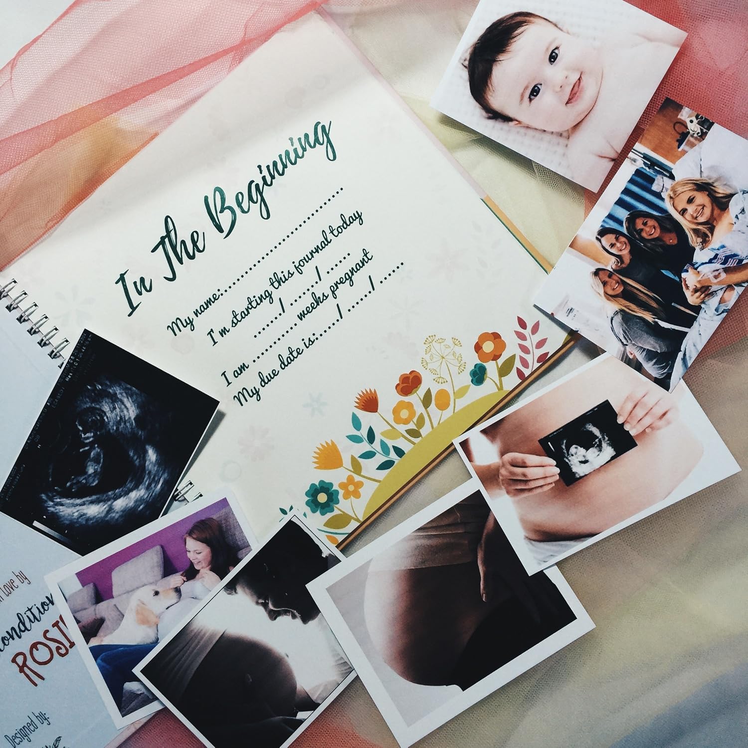 Mi diario de embarazo y libro de recuerdos para bebés con calcomanías, álbum de recortes y álbum de fotos, diarios de embarazo para madres