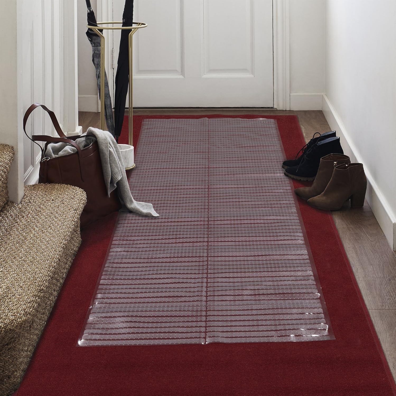 Floor Protector Collection – Alfombra protectora para interiores, impermeable, antideslizante, con diseño transparente, para pasillo, entrada,