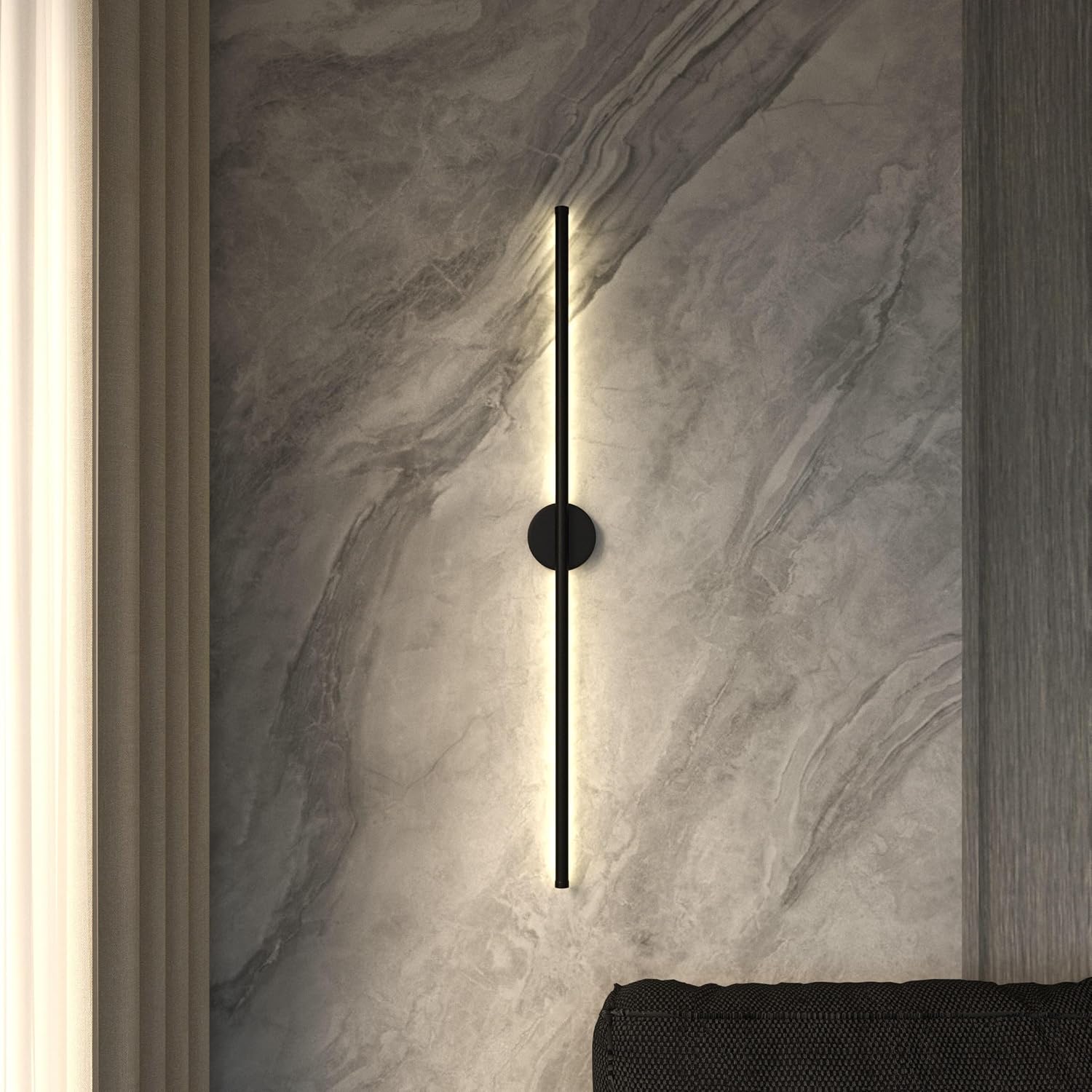 Moderno aplique de pared, elegante lámpara LED de montaje en pared para baño, dormitorio, sala de estar y oficina en casa, cableado duro con