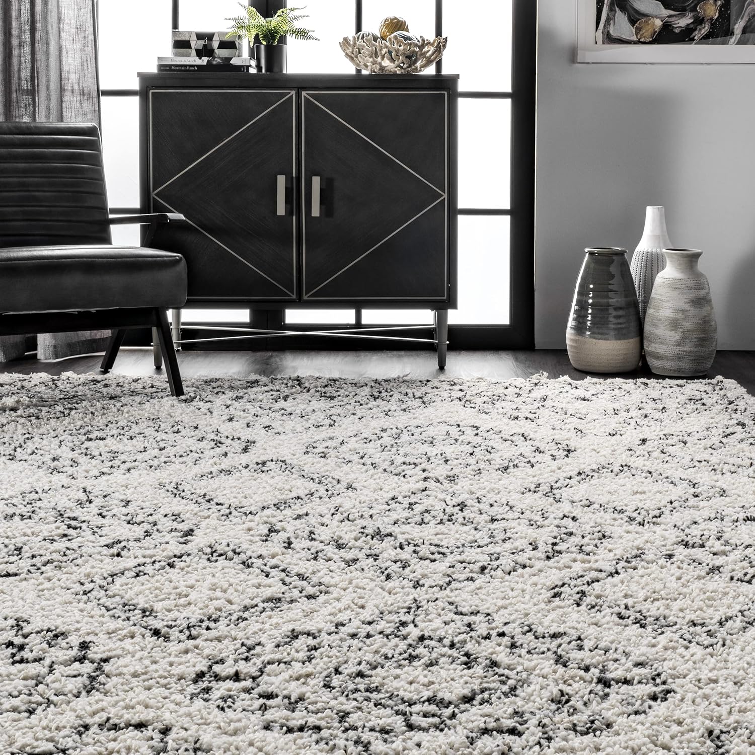 nuLOOM Vasiliki – Alfombra de pelo largo estilo tribal marroquí