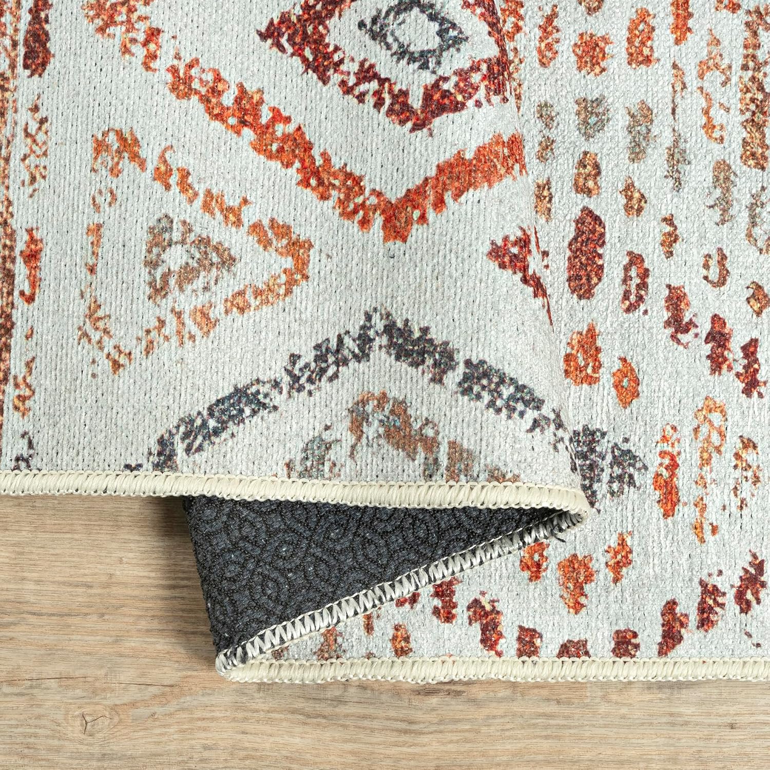 Adiva Rugs Alfombra de área lavable a máquina de 2 x 3 pies con parte trasera antideslizante para sala de estar, dormitorio, baño, cocina, alfombra