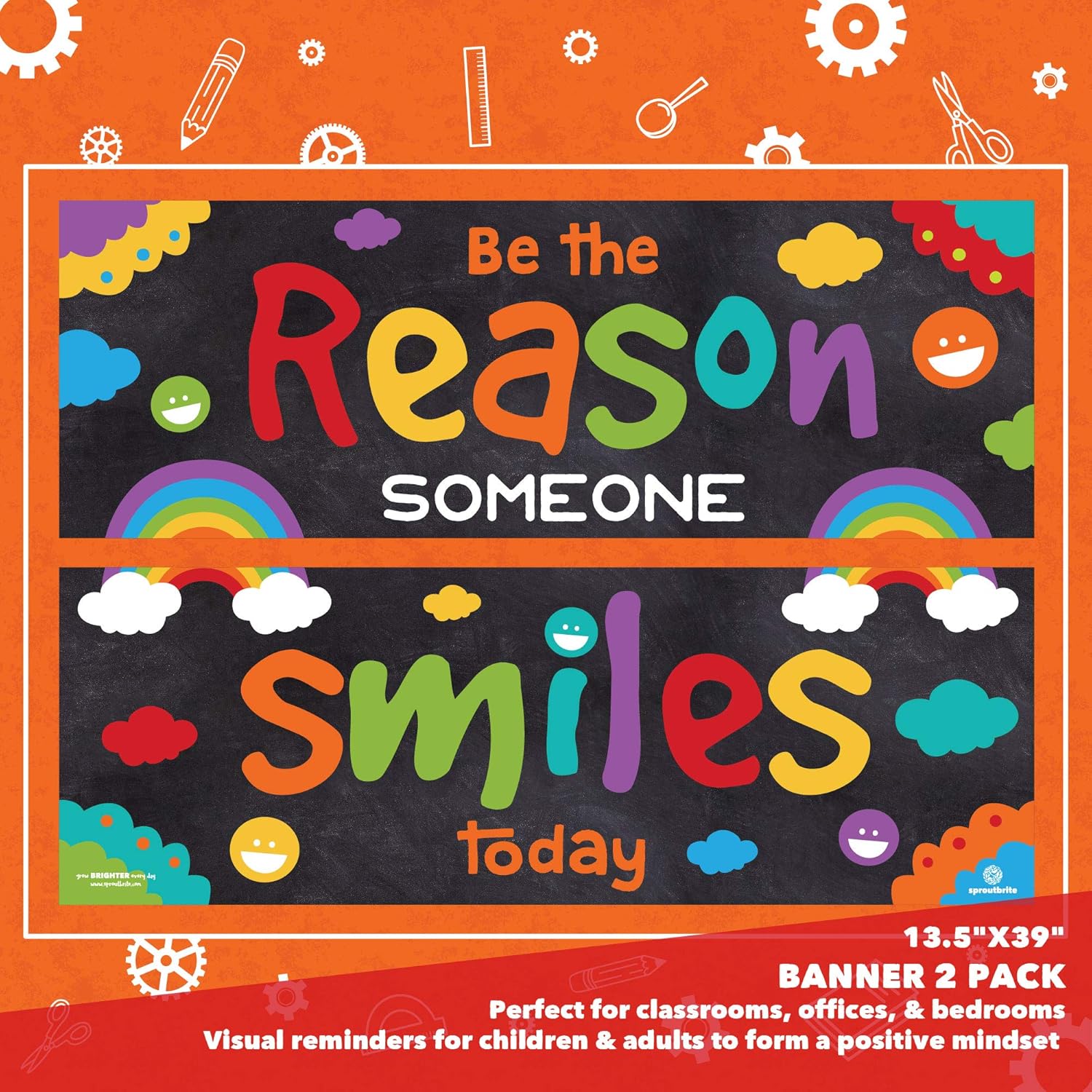Sproutbrite Decoraciones para el aula, carteles para profesores, tablón de anuncios y decoración de pared para preescolar, primaria y secundaria