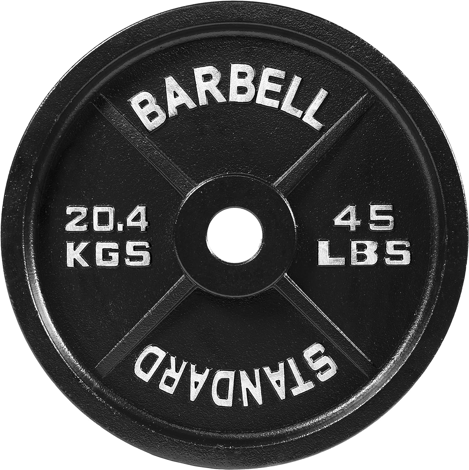 Signature Fitness Placa de peso de hierro fundido para entrenamiento de fuerza y levantamiento de pesas, estándar u olímpico, varios tamaños