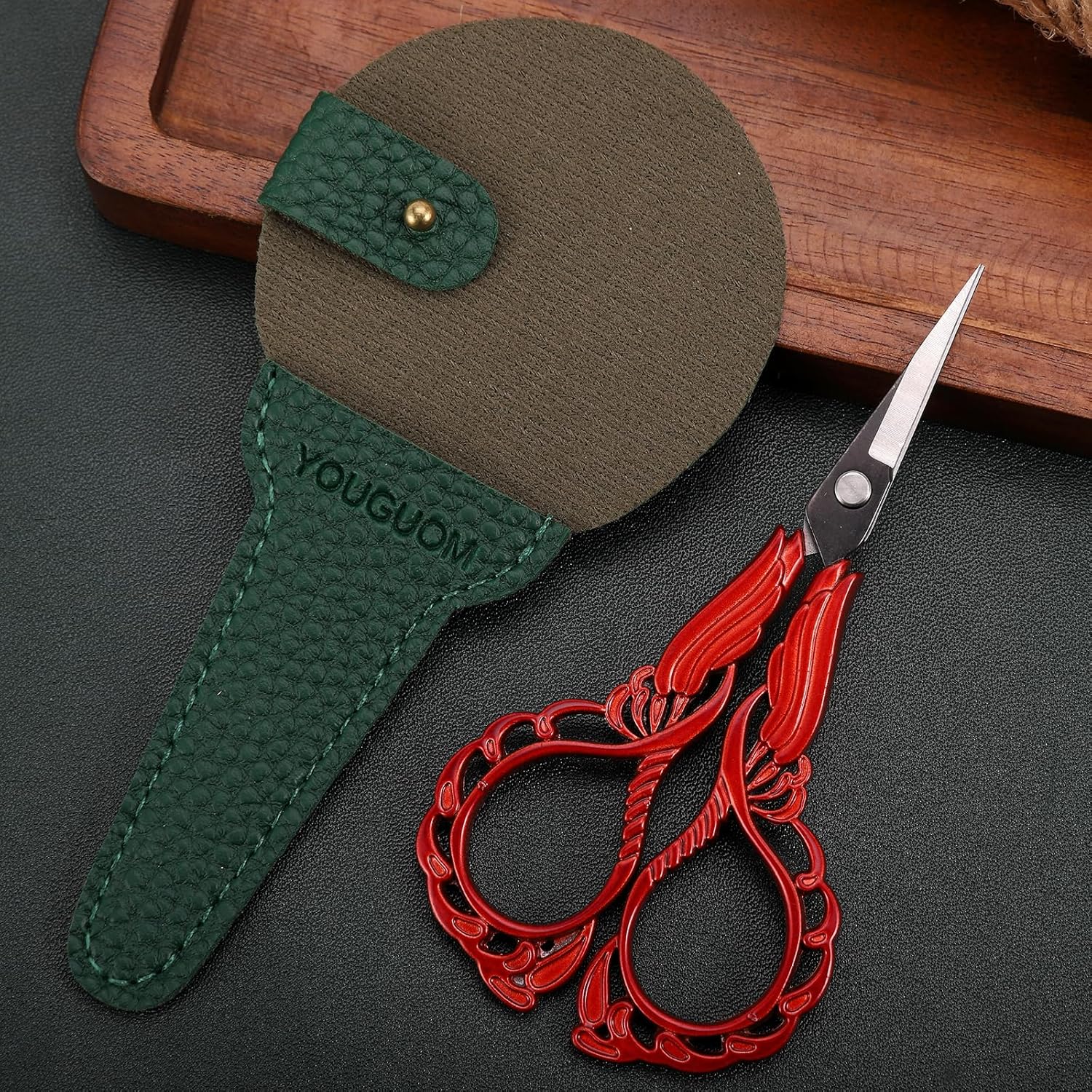 YOUGUOM Tijeras pequeñas para bordar, tijeras de costura para manualidades, tijeras de punta afilada para costura, roscado, manualidades,