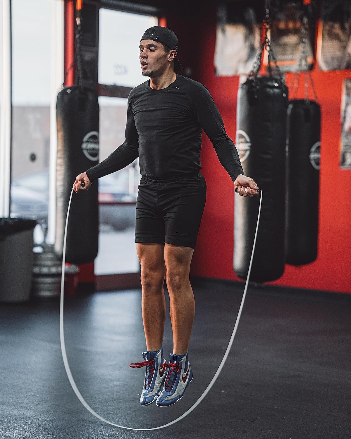 Una cuerda de saltar hecha para boxeo, sin enredos, 15% más pesada que una cuerda de PVC normal, cuerda de salto boxer, ajustable, incluye cintas de
