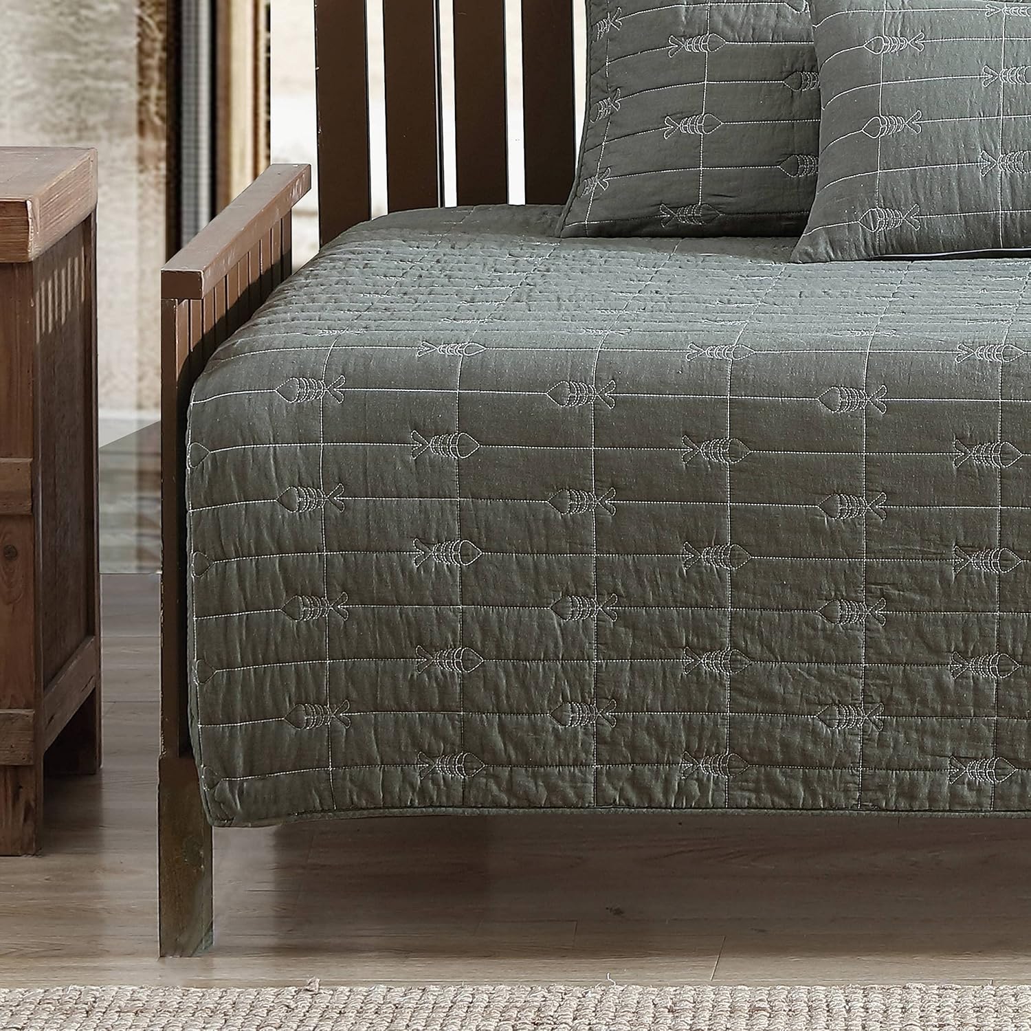 Eddie Bauer – Juego de sofá cama, ropa de cama reversible de algodón con fundas a juego y funda de almohada decorativa, decoración ligera del hogar