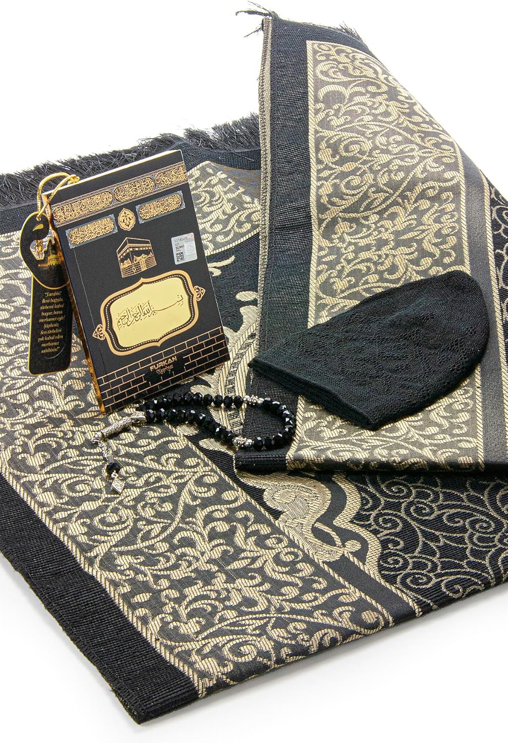 ihvan online, Juego de alfombra de oración musulmana para mujeres y hombres, sombrero de kufi, cuentas de oración, libro Yaseen, caja de decoración
