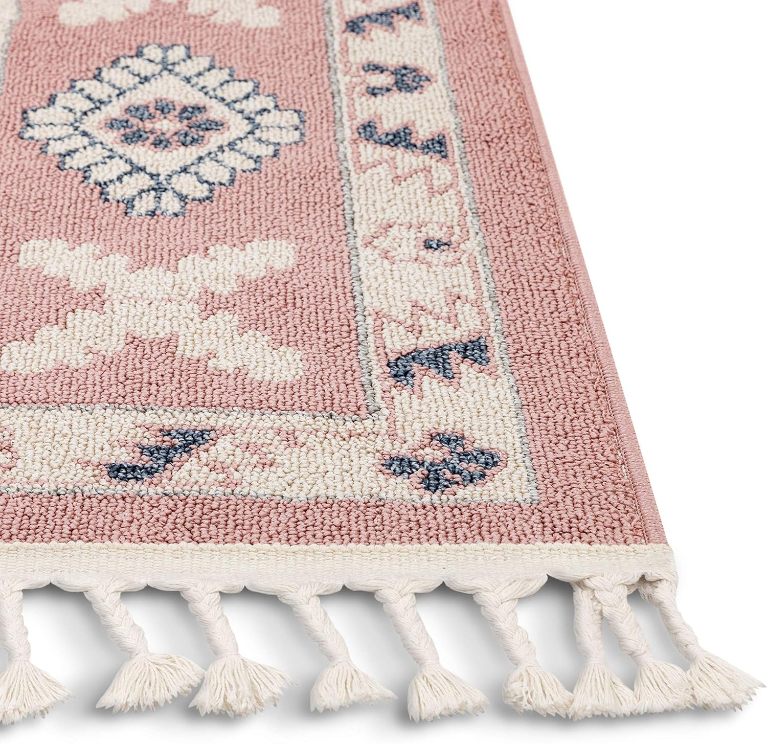 Well Woven – Tapete con diseño de enrejado marroquí, color azul claro