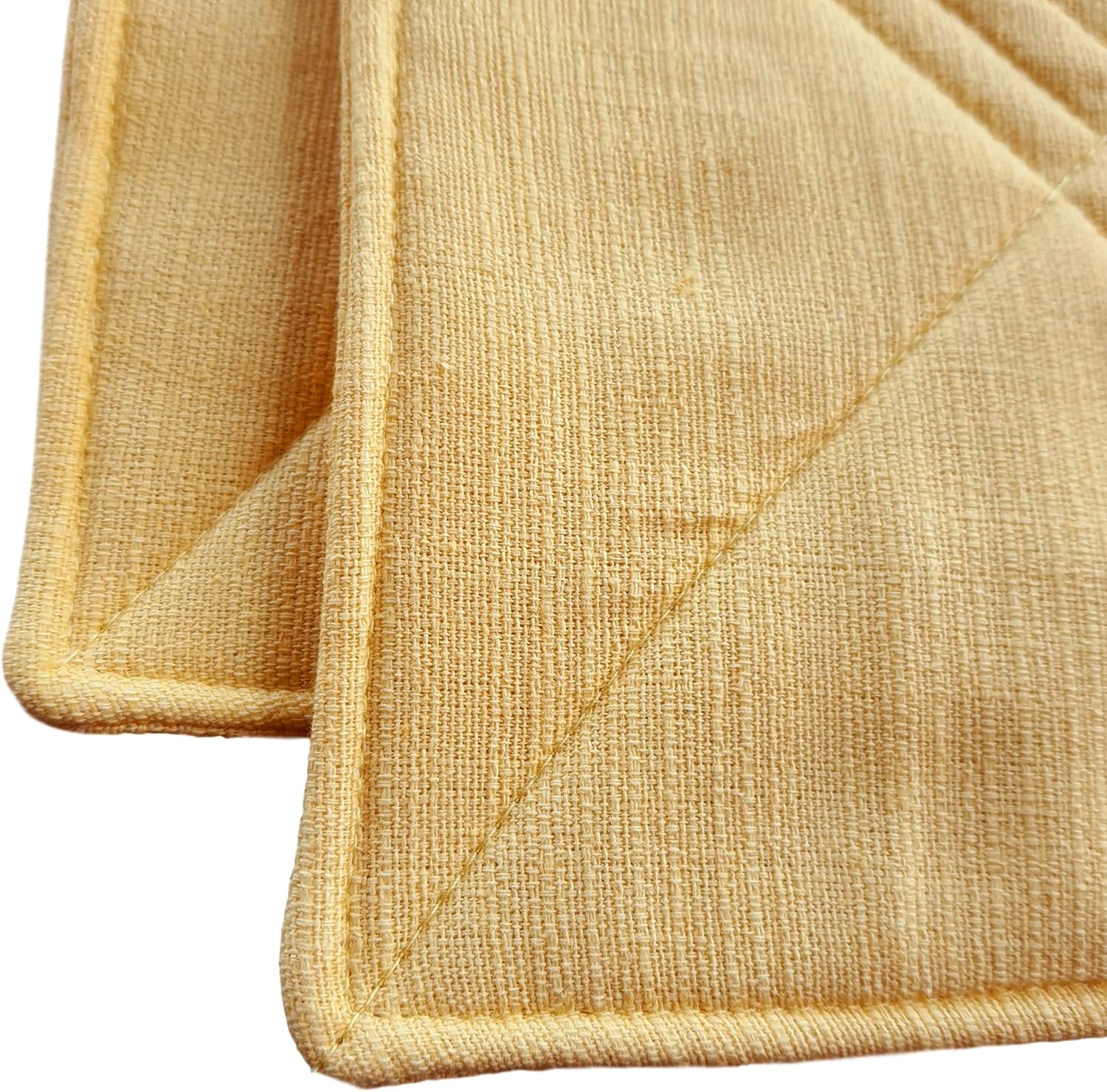 CUSHYSTORE Soporte para ollas de 7.5 pulgadas, almohadillas térmicas para horno estilo cabaña, para cocina, color amarillo liso, 2 paquetes