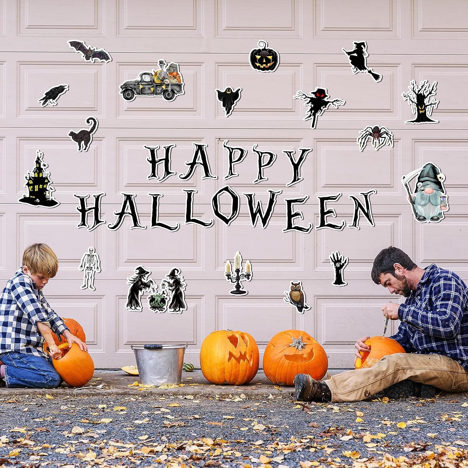 Imanes de decoración de puerta de garaje de, Feliz Halloween-02