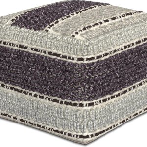 SIMPLIHOME Grady Puf cuadrado contemporáneo en tejido magenta y natural, para sala de estar, dormitorio y habitación de los niños SIMPLIHOME Grady Puf cuadrado contemporáneo en tejido magenta y natural, para sala de estar, dormitorio y habitación de los niños