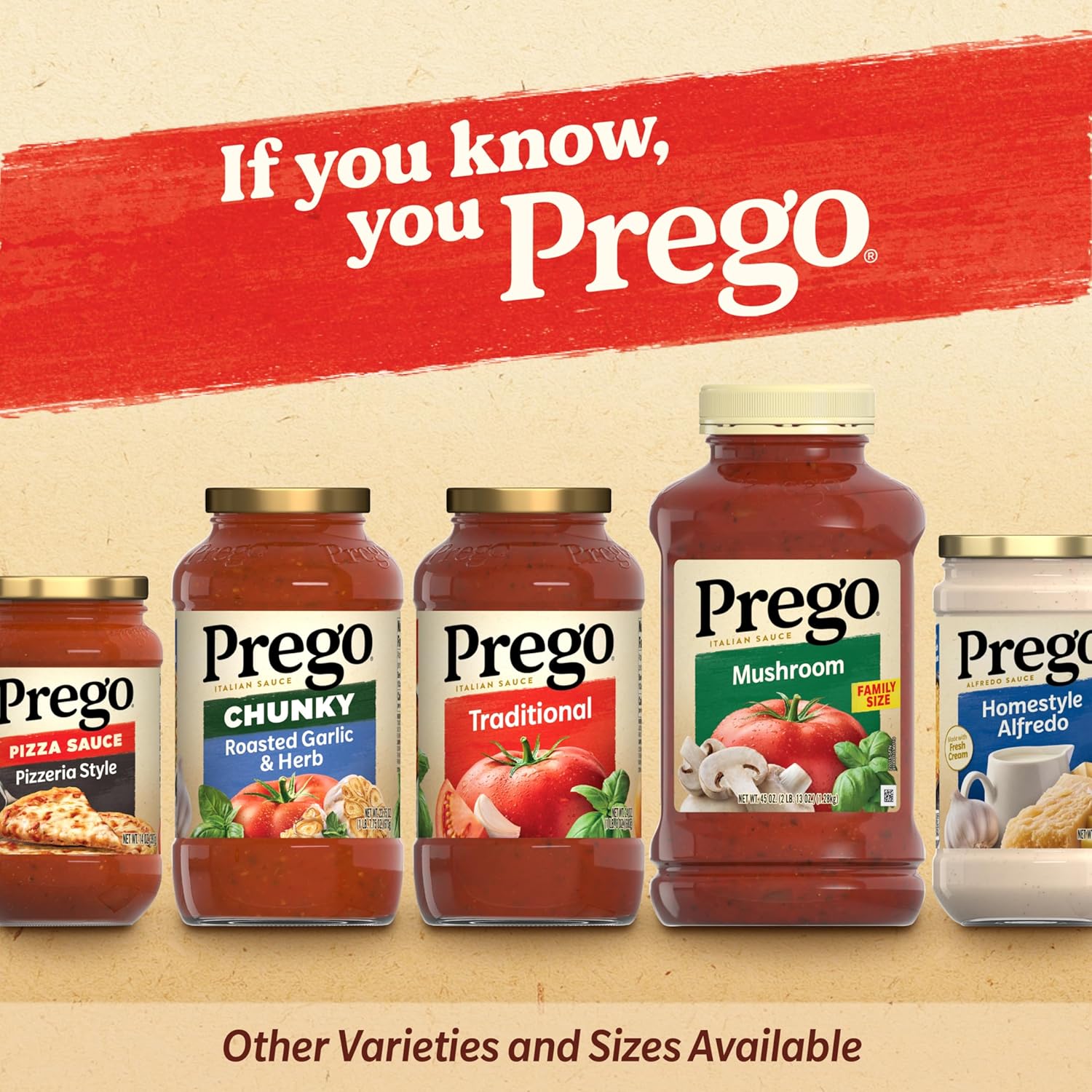 Prego Salsa de pasta tradicional, tarro de 45 onzas