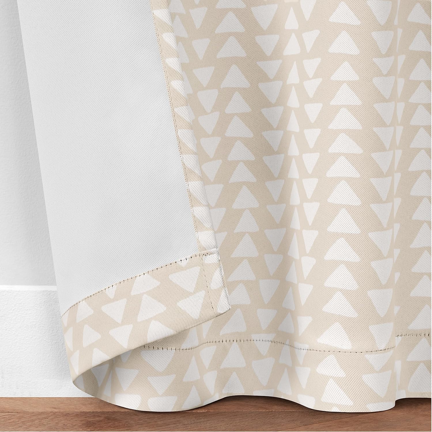 Eclipse Naya Geometric Thermaweave – Cortina opaca con bolsillo para cortinero de 37 x 63 pulgadas, color lino