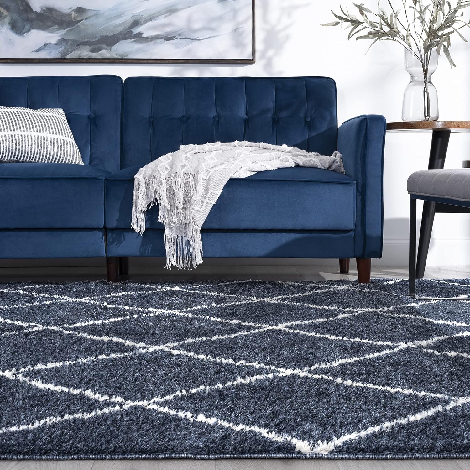 Tayse Iola – Alfombra de pelo largo azul de 4 x 6 pies, 4 x 6, 4 x 6, alfombras de área para sala de estar, comedor, alfombra de dormitorio,