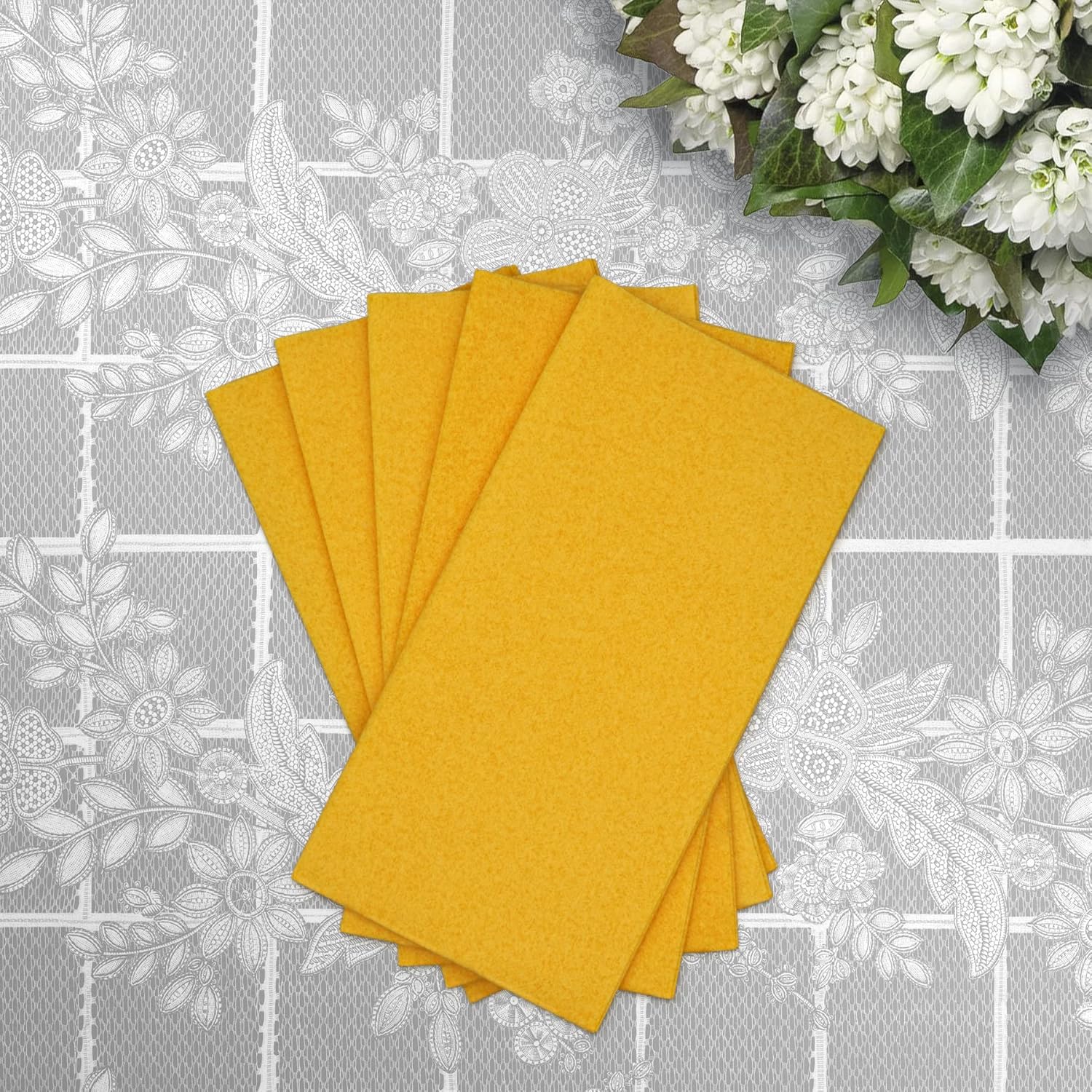 Elinnee 50 toallas desechables para baño, toallas de mano decorativas de lino suaves y absorbentes, servilletas de papel para cocina, boda, fiesta o