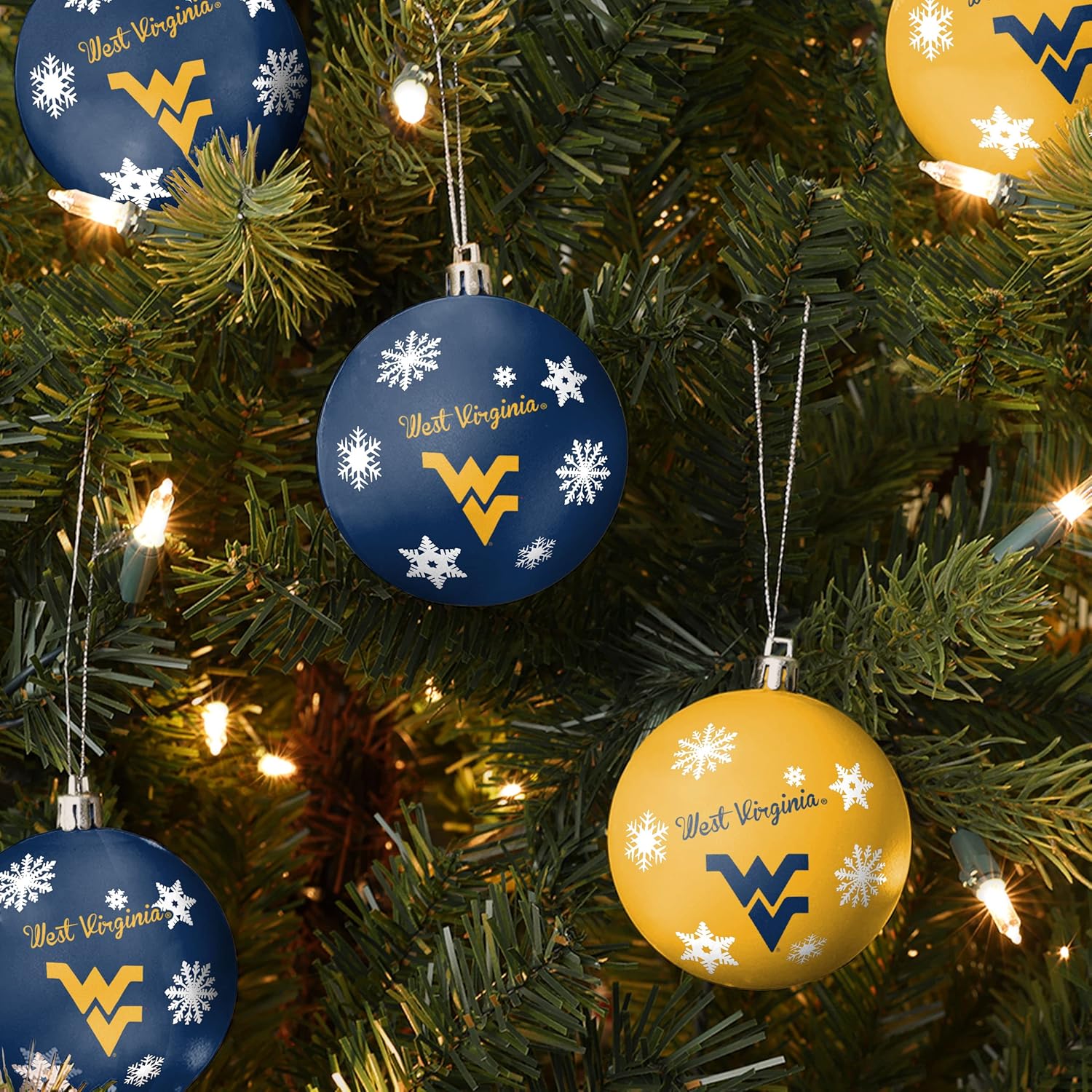 FOCO NCAA Team Logo – Juego de 5 adornos para árbol de vacaciones irrompibles