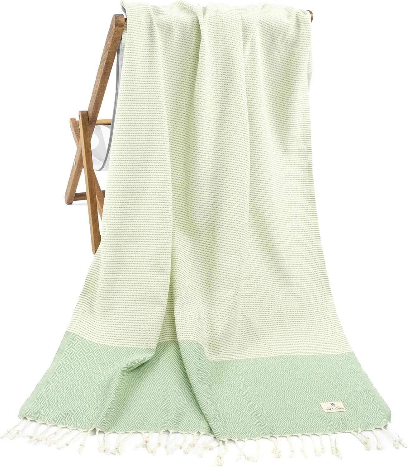 American Soft Linen, Turkish Peshtemal – Toallas turcas de playa Peshtemal de 40 x 70 pulgadas, 100% algodón de secado rápido, para campamento,