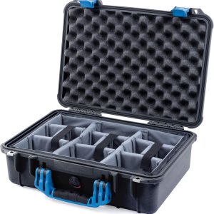 Funda Pelican Black & Blue 1500 con divisores acolchados CVPKG grises. Funda Pelican Black & Blue 1500 con divisores acolchados CVPKG grises.