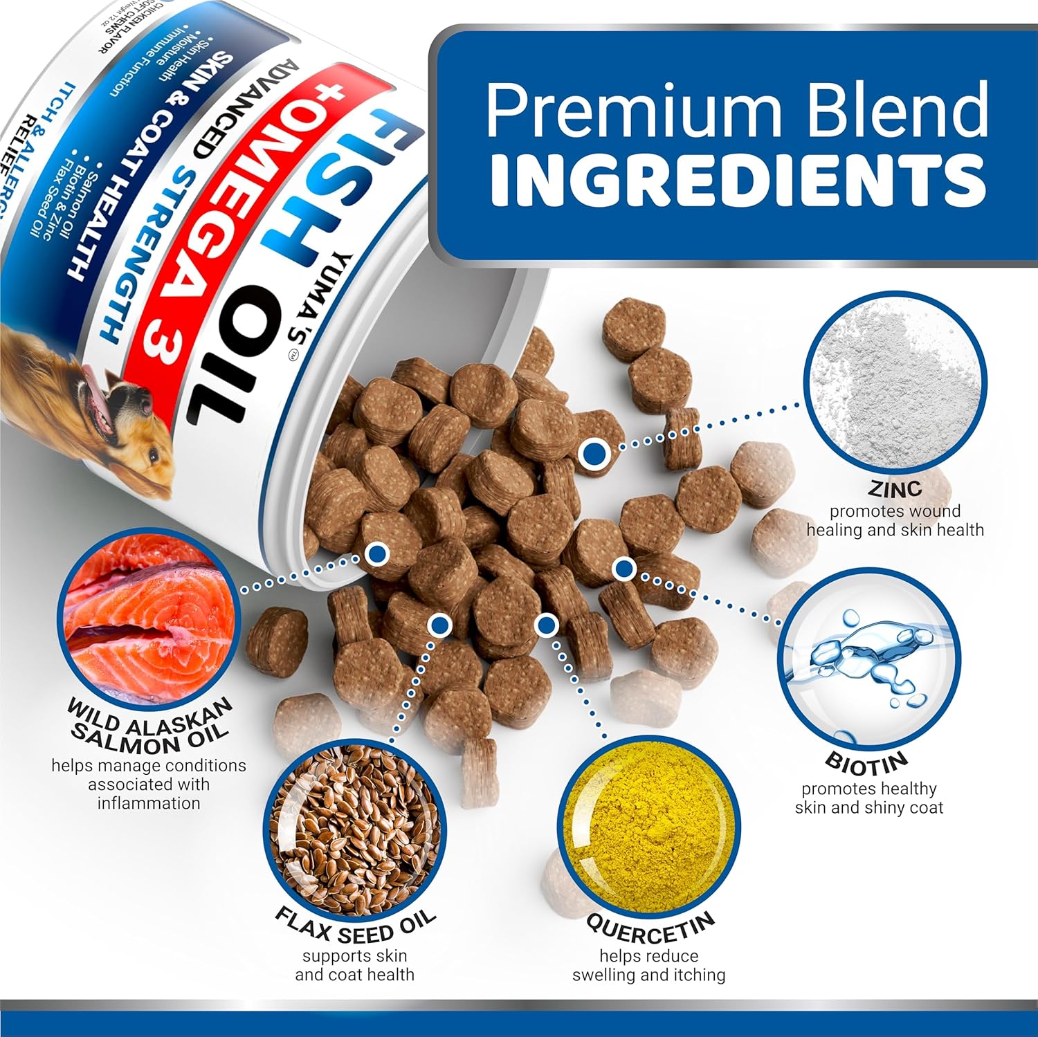 Aceite de pescado Omega 3 para perros  170 unidades  Suplemento para piel y pelaje  Omega 3 para perros  Tratamiento de alivio de la piel seca y con