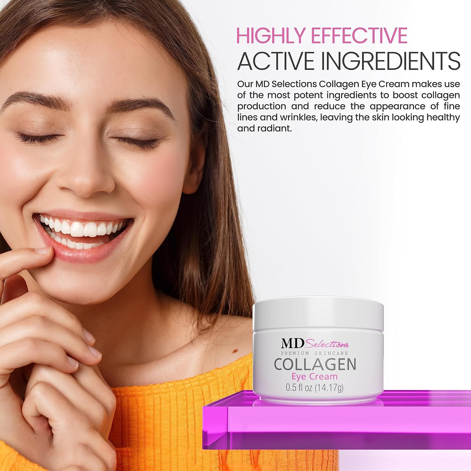 Crema de levantamiento de ojos  Crema de ojos  Crema de ojos con colágeno antienvejecimiento para arrugas, tratamiento debajo de los ojos para
