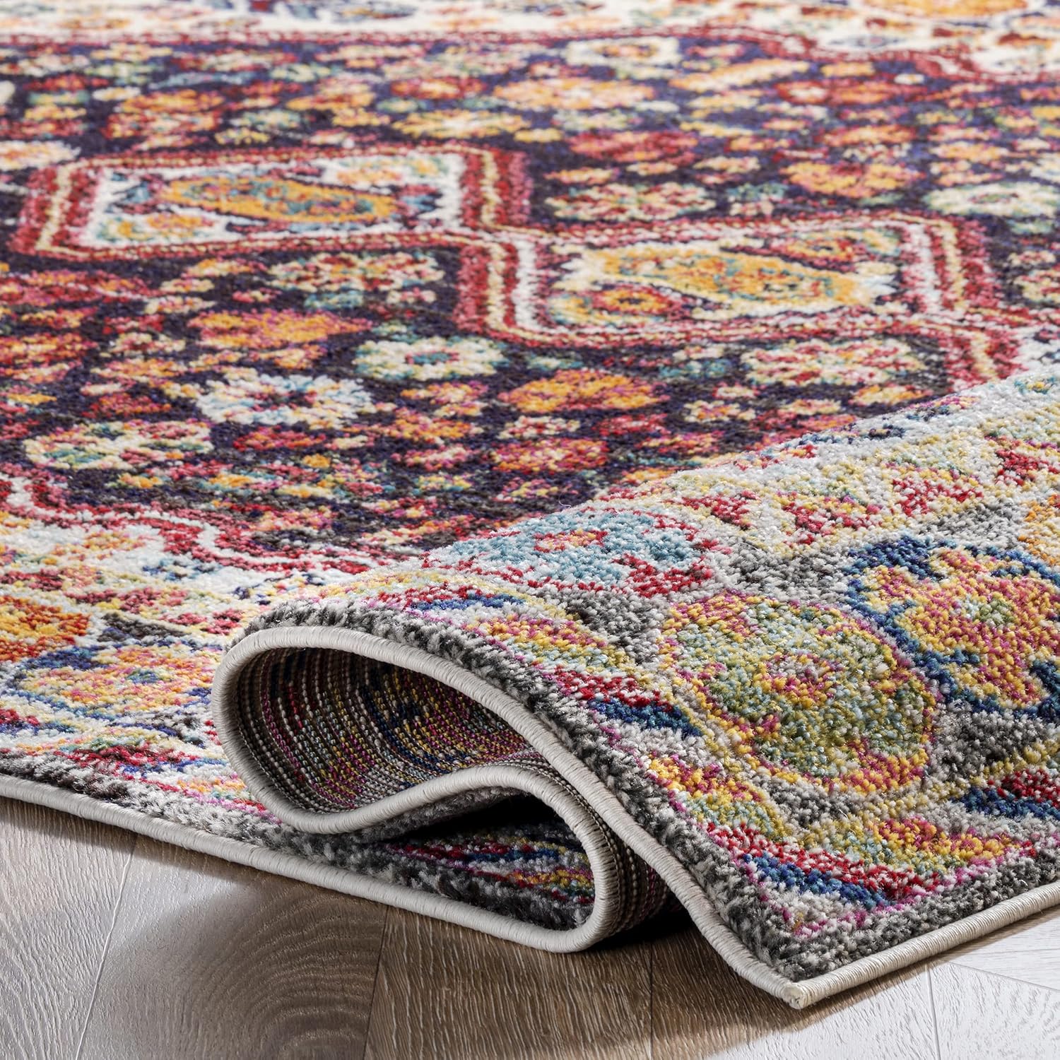 NuLOOM Meadow – Alfombra de área vibrante (10 x 14 in), color negro, Polipropileno, Negro